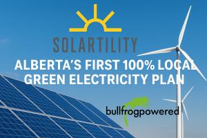 Press release image for Solartility and Bullfrog Power launch Alberta’s first 100% local green electricity plan