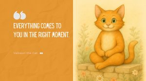 Press release image for The Arrival of Vaikauri -The Wise Cat: A Cute, Cool Philosopher Finds His Voice — and Starts a Brand