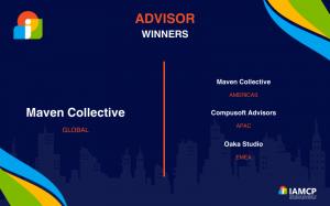 Press release image for Maven Collective Marketing Wins 2025 IAMCP Global and Americas Partnering Award for Advisor Excellence