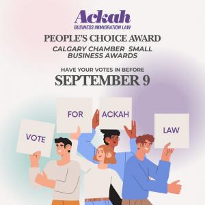 Press release image for Ackah Business Immigration Law Nominated for People’s Choice Award at the Calgary Small Business Awards