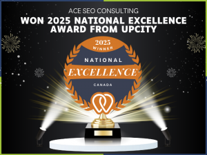 Press release image for Ace SEO Consulting Won 2025 National Excellence Award from UpCity