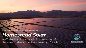 Press release image for GREENWOOD SUSTAINABLE INFRASTRUCTURE (GSI) ACQUIRES 556 MW HOMESTEAD SOLAR PROJECT IN ALBERTA