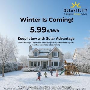 Press release image for Solartility Launches Solar Advantage — Alberta’s Smartest Electricity Rate Program for Solar Homes