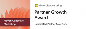 Press release image for Maven Collective Marketing Wins 2025 Microsoft Advertising Partner Growth Award for Outstanding Client Results