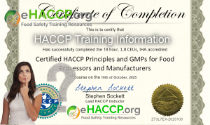 Press release image for Information About IHA Accredited HACCP Training and Certification