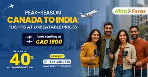 Press release image for MintFares Announces Seasonal Fares on Canada to India Flights