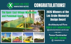 Press release image for Public City Architecture and Rite-Way Fencing Win the 2026 Les Grube Memorial Design Award